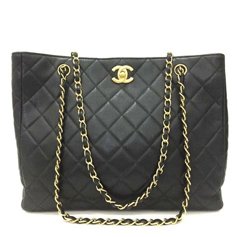 chanel matelasse black cavier skin chain shoulder bag|CHANEL .